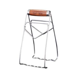 Clema KeepHome din oțel inoxidabil pentru oale și tigăi cu mâner din lemn, 19.5x9.8x8 cm - Flippy Ustensile de bucătărie