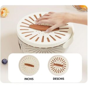 Strecurătoare KeepHome 2 în 1 pentru fructe și legume, cu coș de scurgere și cutie de depozitare, poziție închisă și deschisă - Cutii alimentare