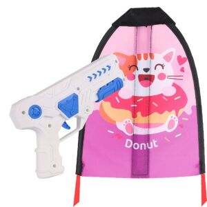 2 interaktív játék készlet, KeepHome, katapult fegyver + sárkány, műanyag és vászon, +8 év, vízálló, cica és fánk modell, többszínű