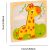KeepHome Fa puzzle din lemn pentru copii, Girafa, 3D, 4 piese, Multicolor, 15x15 cm