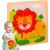 Kisgyermek játszik a KeepHome oroszlán puzzle-lal, 3 darabos, 15x15 cm, fa, oktató játék