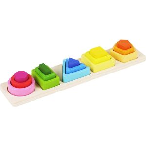 Jucarie Montessori din Lemn, KipHome, Tip Puzzle, cu 5 Forme Asimetrice, 15 Piese, Educativa, Interactiva, Creativa, Model Forme Geometrice, Materiale Non Toxice, +2 Ani, 29x6.5 cm, Multicolo 114982981 - Jocuri de sortare a formelor