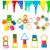 Jucarie Montessori din Lemn, KipHome, Tip Puzzle, cu 5 Forme Asimetrice, 15 Piese, Educativa, Interactiva, Creativa, Model Forme Geometrice, Materiale Non Toxice, +2 Ani, 29x6.5 cm, Multicolo 114982981