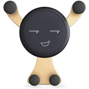 Telefontartó, KeepHome, szellőztetéshez, ABS-ből és szilikonból, 11 x 10 x 4 cm, 4,0 - 6,0 hüvelykes telefonhoz, Smiley Face Model, arany