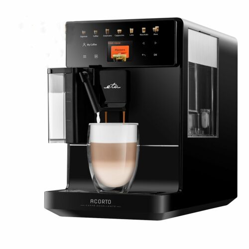 ETA Acorto 9180 90000 automatische Kaffeemaschine, die einen Cappuccino zubereitet