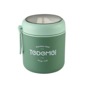 Rozsdamentes acél ételhordó termosz beépített kanállal, hőtartó ételtároló edény piknikhez és utazáshoz 114984072 - Étel & Ital hordozó