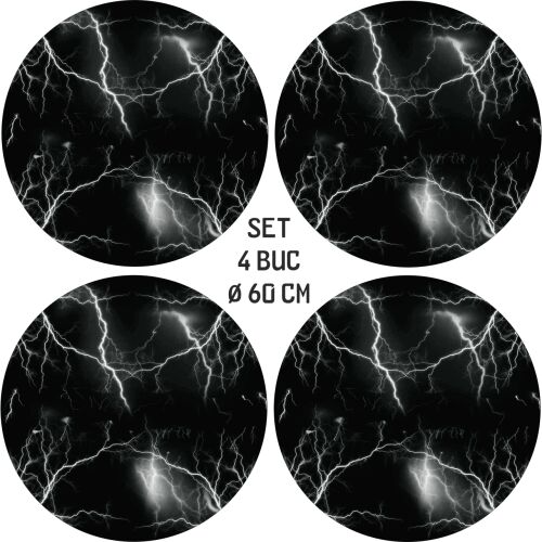 Комплект от 4 Outdoor Printed фолиа с EcoSolvent, самозалепващи се, за декориране на автомобилни джанти, диаметър 60 см, модел FJT-34 114990035