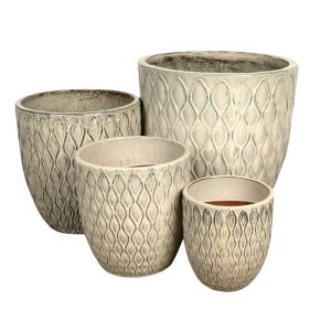Corrente Classic kerámia növénytartó szett vajszín 22x24-46x45,5cm S/4 114993675 - Kert