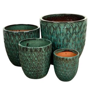 Corrente Classic kerámia növénytartó szett türkiz 22x24-46x45,5cm S/4 114993674 - Kert