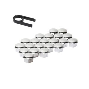 Set 21 de capace pentru prezoane, multimarca, pe 21 mm, material durabil si rezistent, cheie de scos capacele inclusa, culoare Crom, EALMEU