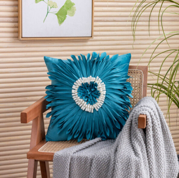 Husa de perna - crizantema, albastra 45cm*45cm