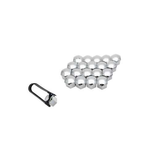 Satz mit 20 verchromten Bolzenabdeckungen 19 mm + Mega Drive Zange 114996603