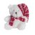 Weißer Plüschteddybär mit roter Strickmütze und Schal, Weihnachtsdekoration