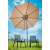 ZLT beige garden umbrella with chairs in a garden