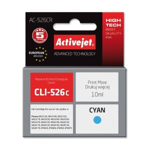Kompatibilná kazeta Canon cli-526c azúrová, 10 ml, premium activejet, 5-ročná záruka