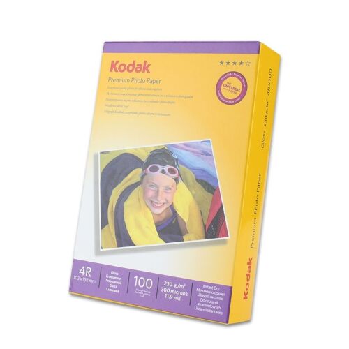 Papier fotograficzny Kodak Premium, 100 arkuszy, 10x15 cm, 230g, błyszczący