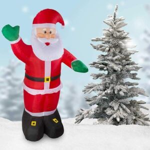 Felfújható Mikulás figura 240 cm, LED világítás, beltéri és kültéri használatra, feltekerve