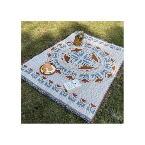 BOHO kockás takaró, kétoldalas díszdobó bojtokkal 130x180cm KOC15WZ3