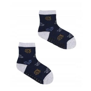 Yo!club ABS csúszásgátlós zokni (27-30) - sötétkék/szürke járművek 115020309 - Yoclub