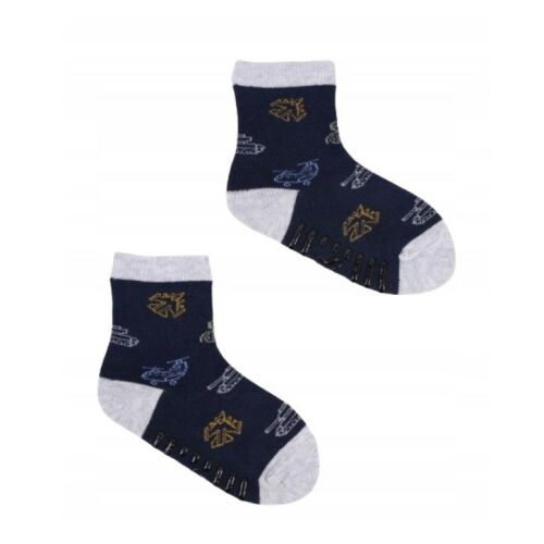 Yo!club ABS csúszásgátlós zokni (27-30) - sötétkék/szürke járművek 115020309