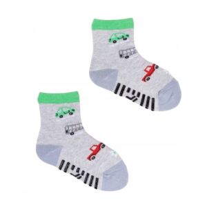 Yo!club ABS csúszásgátlós zokni (27-30) - szürke/zöld járművek 115020312 - Yoclub