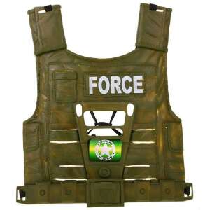 Green camouflage tactical vest with FORCE patch, for kids pretend play - Toy Gun, Bullet