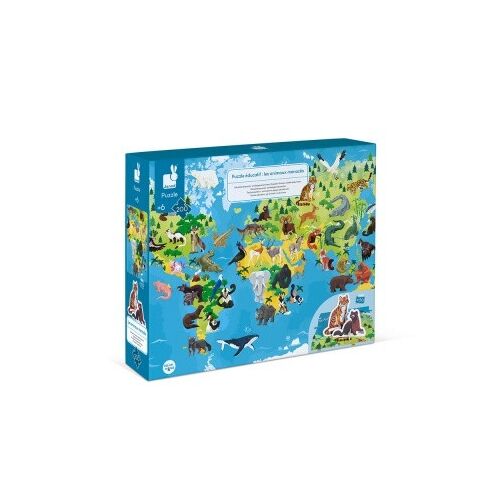 Janod Oktató Puzzle Veszélyeztetett állatok 200 darabos doboz