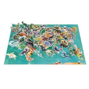 Janod Dinoszaurusz Puzzle 3D figurákkal - Összeszerelt nézet - Janod