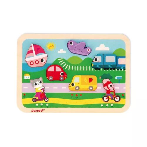 Janod J07124 Járművek formapuzzle készségfejleszető játék +18 hónapos kortól 122902217