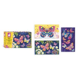 Janod Fluoreszkáló Homok Pillangók művészeti készlet dobozzal és kész példákkal - Janod