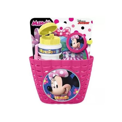Zestaw akcesoriów rowerowych Myszki Minnie: koszyk, bidon i dzwonek