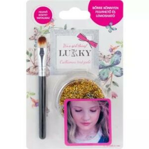 Lukky Zlatý trblietavý telový gél so štetcom, ľahko sa nanáša a zmýva - Kozmetické stolíky, make up sety, vône