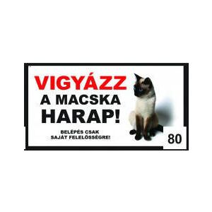 Macskatábla - fém  (ülő sziámi) 9x13cm 115059035 - Jelölés & Figyelmeztetés
