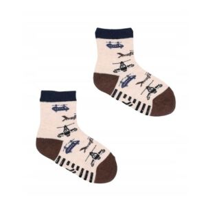 Yo!club ABS csúszásgátlós zokni (20-22) - beige/sötétkék járművek 115059951 - Yoclub