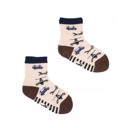 Yo!club ABS csúszásgátlós zokni (20-22) - beige/sötétkék járművek 115059951