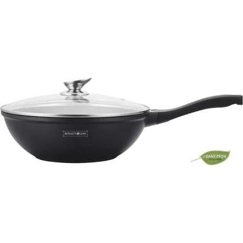 Royalty Line® BW32M Wokpan Indukció – Ø 32 cm – 5,9 liter – Wok üveg fedéllel