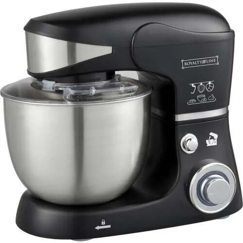 Royalty Line® RL-PKM1600 Konyhai Robotgép – 1600W, 6 Sebességfokozat, 6L Rozsdamentes Acél Tál – Fekete
