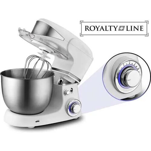 Royalty Line® RL-PKM1600 Konyhai Robotgép – 1600W, 6 Sebességfokozat, 5,5L Rozsdamentes Acél Tál – Szürke