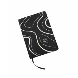 Kunnui Dark Mountain Bullet Journal, fekete jegyzetfüzet fehér absztrakt mintával - Irodai papíráru