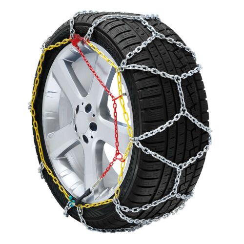 Pair of snow chains with rhombus pattern | 9 mm links KN90