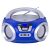 Trevi CMP 544 BT kék boombox elölnézet, hordozható CD MP3 lejátszó FM rádióval