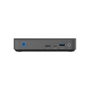 Rear view of Zotac ZBOX CI343 Mini PC ports: USB, MicroSD, Audio - Barebone PC
