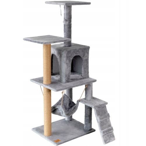 PetStory XL 5 tier cat furniture with scratching post and hammock #grey