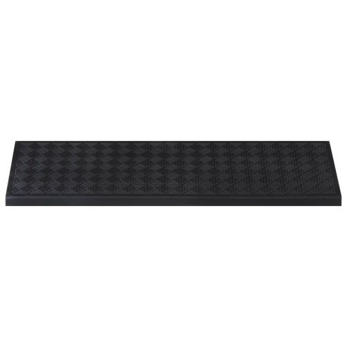 vidaXL Fekete Gumi Lépcsőfok 25x75 cm - Szögletes Nézet - Lépcsőszőnyeg