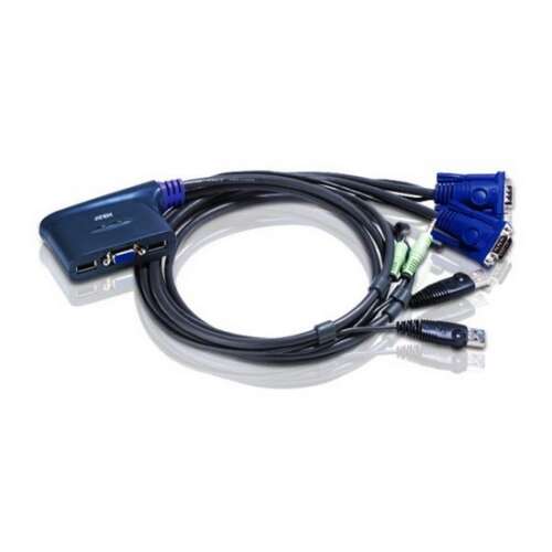 Aten CS62U 2-Port USB KVM prepínač s káblami