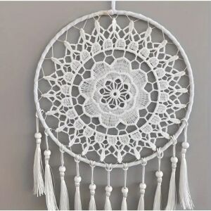 Álomfogó, álomcsapda, dekoratív, csipke, mandala, jó álmot őrző, indián, rossz álom ellen védő dekoráció, nagy, hófehér, falidísz #10 AKCIÓ! 115156435 - Álomfogó