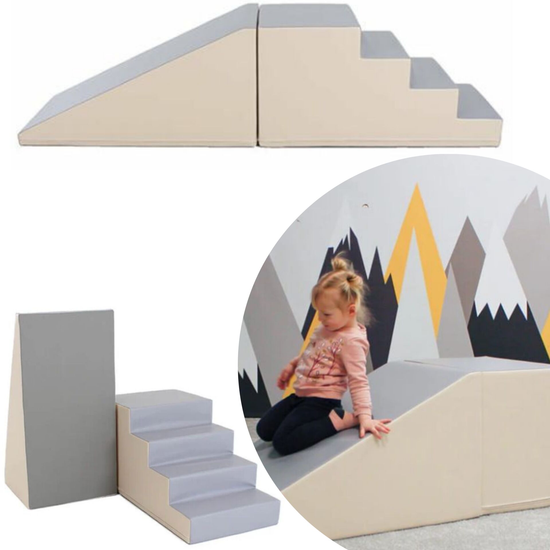 IGLU SOFT PLAY habszivacs Építőkockák - bézs-szürke