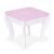 Ecotoys Vanity Table Stool - Pink and White Wooden Seat