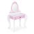 Ecotoys White and Pink Wooden Vanity Table for Children