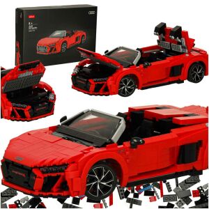 Rastar 1:14 Skala Czerwone Audi R8 Spyder RC Auto Zestaw Klocków - Pojazd zdalnie sterowany
